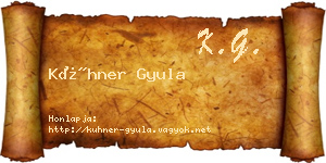 Kühner Gyula névjegykártya