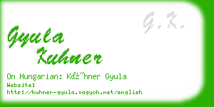 gyula kuhner business card